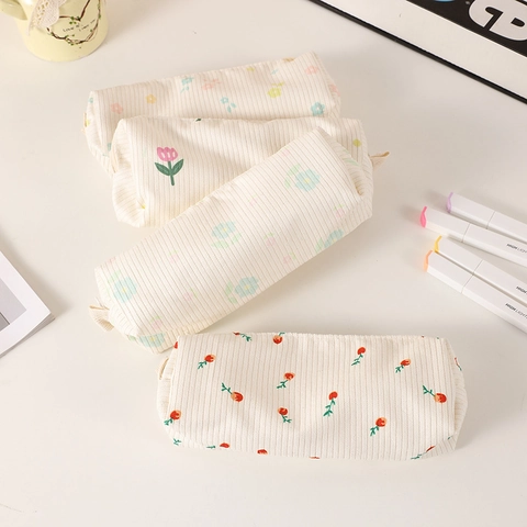 Federmäppchen Cord Blumen Tulpe Große Kapazität Schreibwarentasche Für Schüler Schreibtisch Organizer