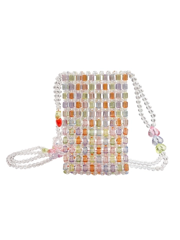 Bolso De Bandolera Con Cuentas De Acrílico Hecho A Mano Para Teléfono Color Caramelo Bolso De Hombro De Verano Para Mujer