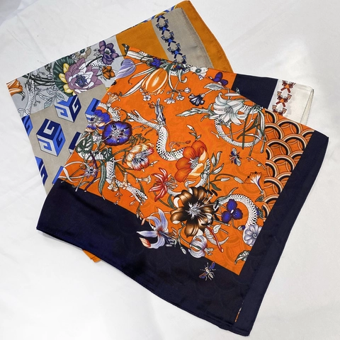 Carré De Satin En Satin À Imprimé Fleuri Vintage Style Français Élégant Foulard De Cou Pour Femmes Accessoire De Mode Lisse
