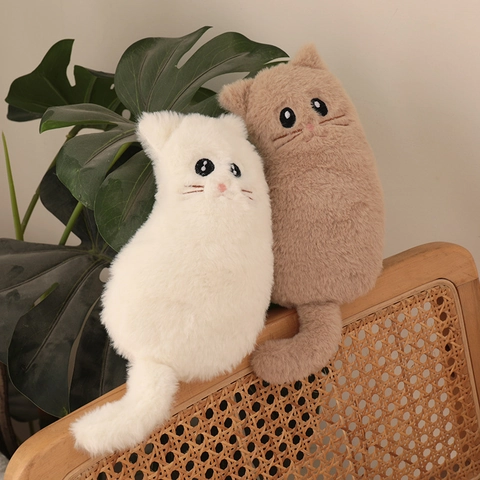 Estuche De Peluche Gato Suave Bolsa De Papelería Forma De Animal Dibujos Animados Bolso De Almacenamiento Cremallera