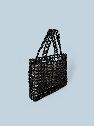 Handgefertigte Perlenhandtasche Acryl Gewebte Tragetasche Retro Schicker Bohemian Stil Elegante Tasche Damen