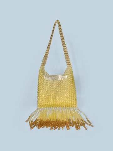 Bolso Hombro Cuentas Mano Acrilico Ambar Amarillo Degradado Flecos Largos Bolso Axila Estilo Boho Calle Mujeres