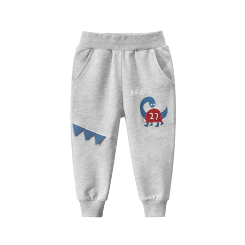 Boys Casual Cotton Joggers Cartoon Dinosaur Print Sweatpants With Elastic Waist For Kids Sporty Comfortable Trousers