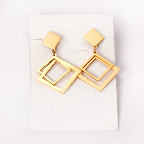 Minimalist Stainless Steel Geometric Stud Earrings For Women Gold Silver Plated Triangle Square V-Shape Drop Earrings Daily Fashion Jewelry Gift