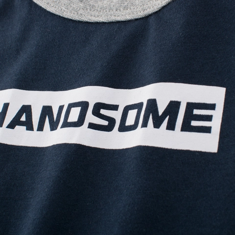 Boys Casual Short Sleeve T-Shirt 100% Cotton Raglan Contrast Color Handsome Letter Print Round Neck Summer Top Wear