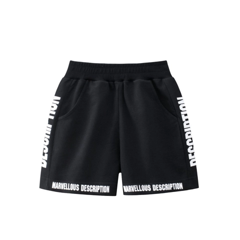 Pantaloncini In Cotone Per Bambini Elastico In Vita Stampa Di Lettere Casual Sport Streetwear Bambini Tasche