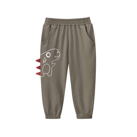 Kinder Baumwolle Sommer Jogger Hose Süße Cartoon Dinosaurier Druck Mit 3D Spikes Elastische Taille Atmungsaktive Lange Hose Für Jungen Mädchen
