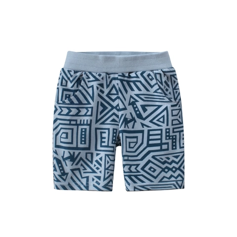 Jungen Baumwolle Shorts Elastischer Bund Geometrischer Druck Atmungsaktive Lässige Sommer Strandhose Für Kleinkinder