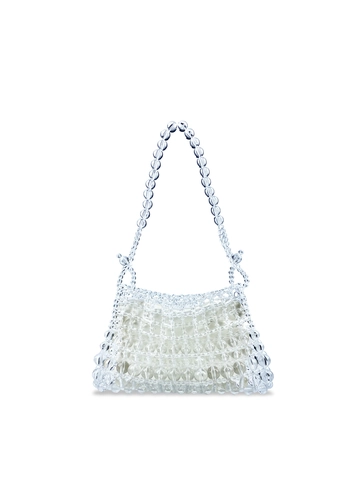 Transparente Acryl Perlen Handtasche Handgewebte Klare Tasche Mit Innentasche Hochzeit Party Schultertasche Für Damen