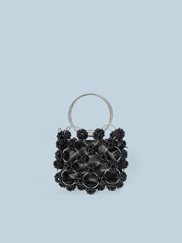 Borsa Di Perline Fatta A Mano Perline Di Acrilico Anelli Di Metallo Elegante Pochette Da Sera Per Donna