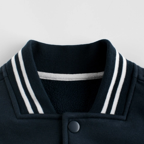 Boys Varsity Jacket Fleece Lined Cotton Blend OK Letter Embroidery Snap Button Color Block Sporty Outerwear Toddler