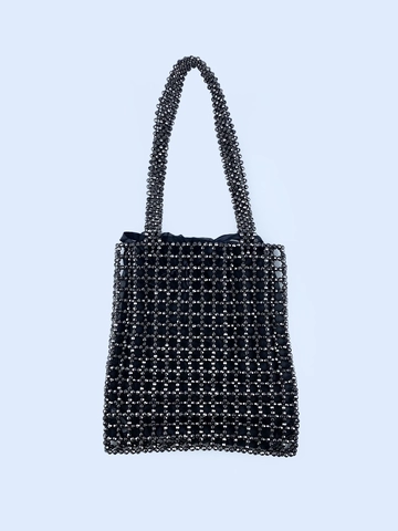 Handgefertigte Perlen Einkaufstasche Acryl Gewebte Schultertasche Mit Innenfutter Lässige Mode Handtasche Für Damen