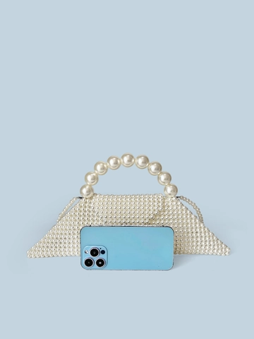 Dreieckige Handtasche Mit Künstliche Perlen Kunstperlen Handgefertigte Abendtasche Für Damen Elegante Hochzeit Party Tasche