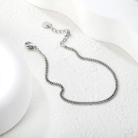 Double Layer Round Bead Chain Bracelet Gold Silver Plated Stainless Steel Minimalist Jewelry Gift For Women Elegant