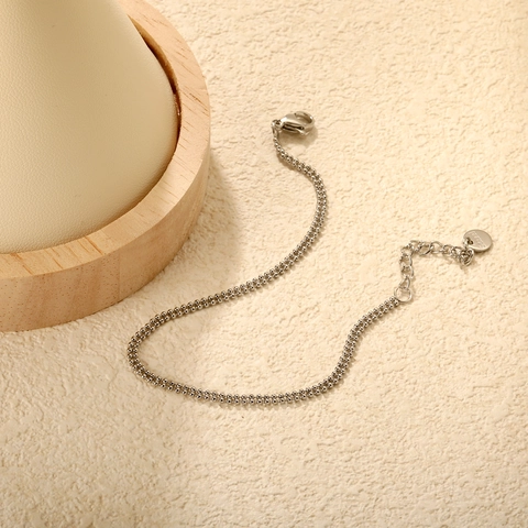 Double Layer Round Bead Chain Bracelet Gold Silver Plated Stainless Steel Minimalist Jewelry Gift For Women Elegant