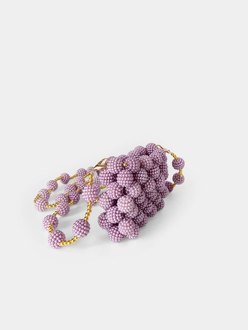 Handmade Beaded Mini Crossbody Bag For Women Luxury Imitation Artificial Pearl Woven Lipstick Purse Wedding Party Decorative Bag