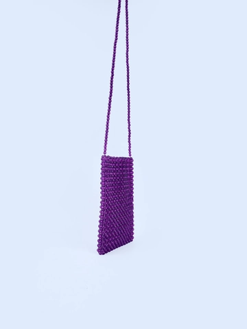 Handmade Beaded Crossbody Phone Bag Acrylic Transparent Weaving Mini Shoulder Purse Fashion Accessory For Women