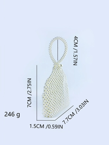 Borsa A Mano Fatta A Mano Con Künstliche Perle Sintetiche Borsa Triangolare In Acrilico Mini Pochette Per Matrimonio Festa Elegante