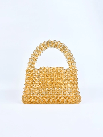 Borsa a Mano Fatta a Mano con Perline di Nicchia in Acrilico Traslucido Ambra Perline Borsa per Donna Vintage Sera Festa Casual Borsa