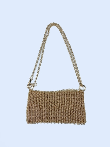 Bolso Bandolera De Malla Metálica Hecho A Mano Para Mujer Brillante Con Lentejuelas Estilo Cota De Malla Moda De Calle