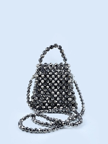 Sac Bandoulière Vintage pour Femmes Perla Artificialge à la Main Acrylique Künstliche Perle Petit Sac à Main Rétro Pochette de Soirée Avec Bandoulière