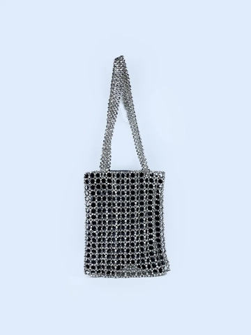 Handmade Beaded Handbag Acrylic Artificial Pearl Hollow Out Shoulder Bag Elegant Vacation Party Tote Bag For Women