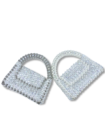Bolso de Mano Artesanal de Acrílico Irisado con Cuentas Para Mujer Vintage Perla Artificial de Imitación Tejido con Solapa Fiesta Boda
