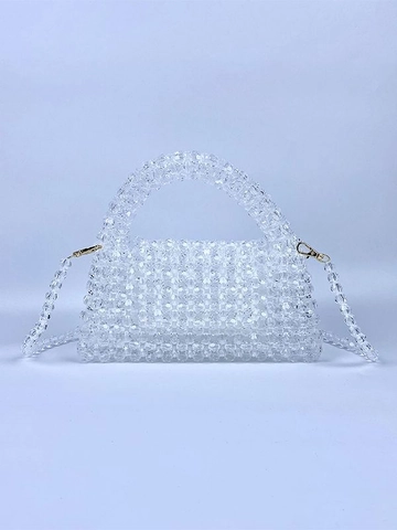 Bolso Bandolera de Cuentas de Acrílico Hecho a Mano para Mujer Bolso de Mano Tejido de Lujo Con Correa Larga Cartera de Noche Vintage Fiesta Boda