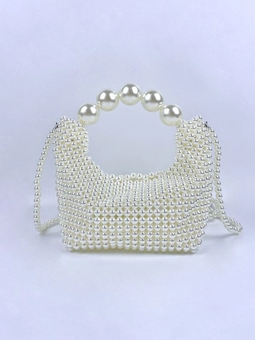 Franse Vintage Handgeweven Parel Kralen Handtas Elegant Nobel Vrouwen Banket Feest Schoudertas Met Afneembare Kettingriem