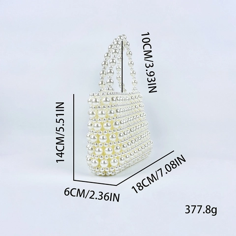 Borsa A Mano In Künstliche Perle Intrecciate A Mano Per Donna Elegante Borsa Da Sera Stile Francese Per Matrimoni Feste