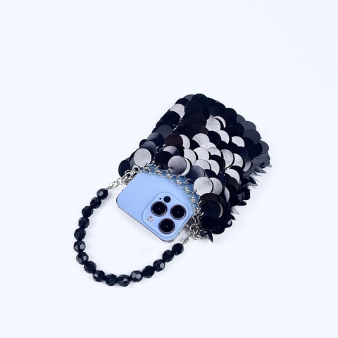 Mini Pailletten Handtas Vis Schubben Acryl Kralen Handvat Avondfeest Niche Ontwerp Street Style Tas Voor Dames