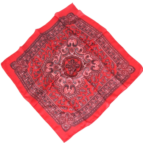 Sciarpa Quadrata In Cotone E Lino Vintage Paisley Bandana Traspirante Protezione Solare Copricapo Accessorio Moda