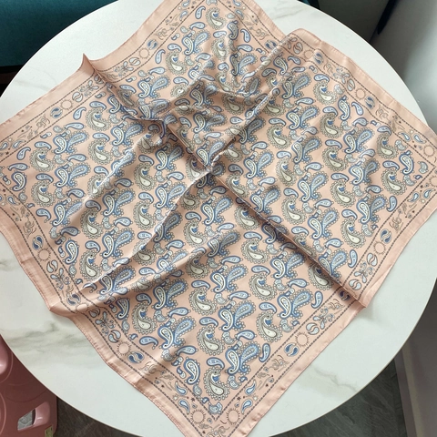 Vintage Paisley Print Square Scarf Imitation Satin Satin Headscarf Fashion Hair Band For Women