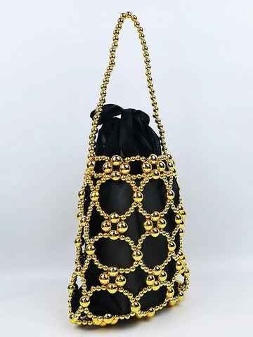 Handgefertigte Acryl Perlen Handtasche Hollow Out Beuteltasche Mit Kordelzug Innenbeutel Retro Party Damen Tasche