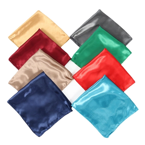 Women Satin Square Scarf Glossy Satin Like Neck Scarf Solid Color Professional Office Lady Flight Attendant Pocket Square Accessory