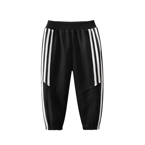 Boys Athletic Cotton Sweatpants With Side Stripes Comfortable Elastic Waist Joggers Kids Soft Long Casual Sports Pants