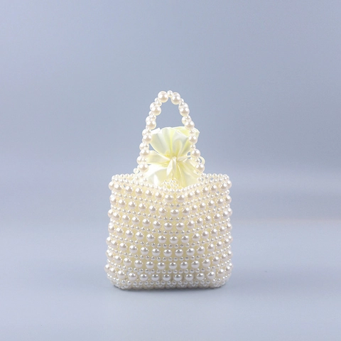 Borsa A Mano Di Künstliche Perle Fatta A Mano Borsa Intrecciata Con Sacchetto Di Raso Elegante Donna Festa