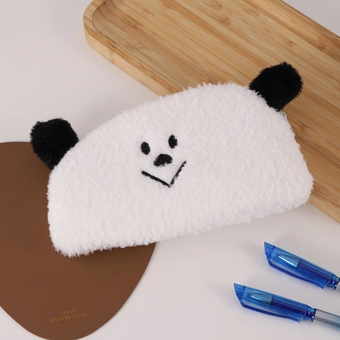 Pluche Panda Pennenzak Schattige Cartoon Grote Capaciteit Briefpapier Tas Opbergtas Met Rits Voor School Studenten