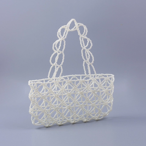 Handgefertigte Handtasche Aus Kunstperlen Beaded Hollow Out Elegant Sweet Wedding Party Damen