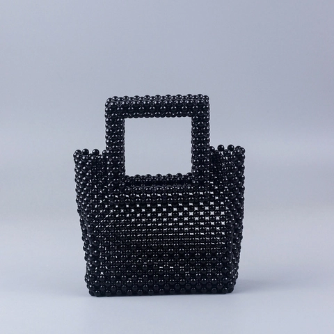 Sac À Main En Künstliche Perles Fait Main Cabas En Acrylique Style Rétro Tendance Rue Accessoire Mode Pour Femmes