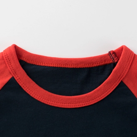 Boys Long Sleeve Cotton T-Shirt Raglan Patchwork Slogan Print Star Pattern Casual Top For Kids Spring Autumn Apparel