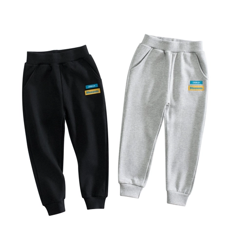 Jungen Reine Baumwolle Jogginghose Sporthose Elastischer Bund Rippbündchen Buchstaben Stickerei Lässige Hose Für Kinder