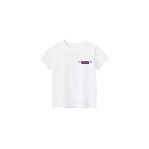 Boys Short Sleeve T-Shirt Cotton Round Neck Casual Summer Top With Cartoon UFO Letter Print Kids Graphic Tee