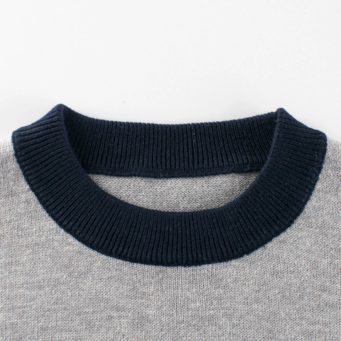 Jongens Gebreide Trui Katoenmix Ronde Hals Lange Mouwen Color Block Gestreept Casual Zachte Pullover