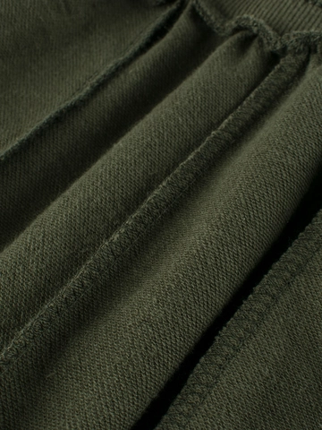 Jungen Jogginghose Baumwolle Kinder Sporthose Elastischer Bund Armeegrün Lässige Hose Mit Patch