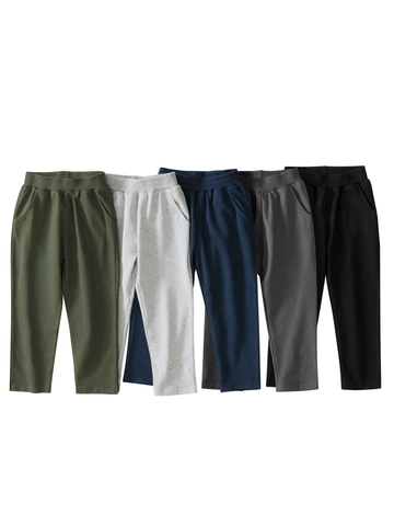 27kids Cotton Sports Pants For Boys Girls Solid Color Elastic Waist Sweatpants Casual Spring Autumn Kids Bottoms Trousers