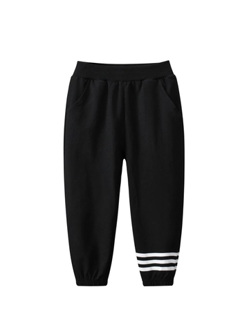 Boys Joggers Pure Cotton Elastic Waist Sweatpants With Stripe Detail Casual Sports For Kids Autumn Pants