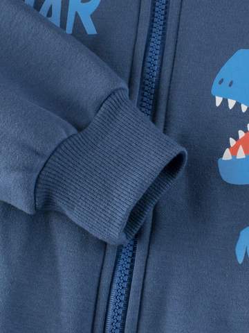 Boys Hooded Jacket Fleece Lined Warm Cartoon Dinosaur Zipper Coat Autumn Winter Outerwear For Kids Toddler