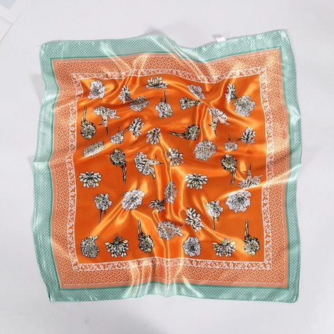 Eleganter Satin Quadratischer Schal Für Damen Professionell Blumen Paisley Leopardenmuster Halstuch Für Büro Alltag Mode
