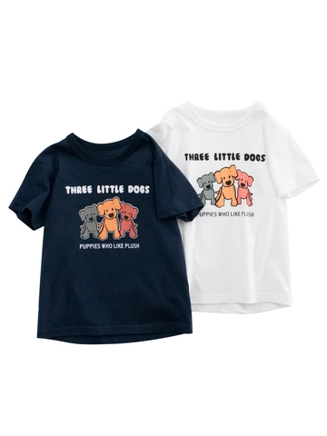 Kids Summer Short Sleeve T-Shirt 100% Cotton Cartoon Puppy Dog Print Round Neck Casual Top For Boys Girls Children Clothing